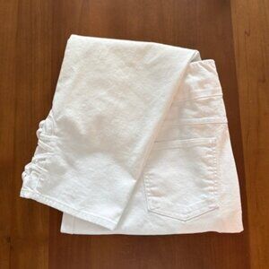 Ruby Rd. White Cotton Ankle Pants with Cuff Ties